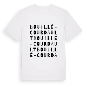 Bouillé-Courdault ordlek t-shirt – ekologisk bomull t-shirt från Pinshirt