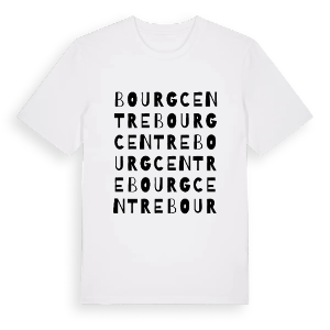 Bourg Centre ordlek t-shirt – ekologisk bomull t-shirt från Pinshirt
