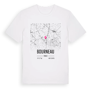 Bourneau karta t-shirt – ekologisk bomull t-shirt från Pinshirt