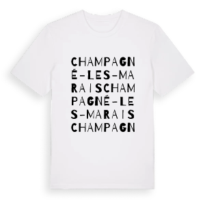 Champagné-les-Marais ordlek t-shirt – ekologisk bomull t-shirt från Pinshirt