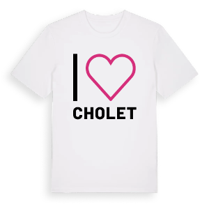 Jag älskar Cholet t-shirt stort tryck – ekologisk bomull t-shirt från Pinshirt
