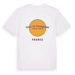Cossé-en-Champagne cirkel t-shirt – ekologisk bomull t-shirt från Pinshirt