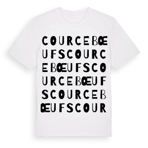 Courcebœufs ordlek t-shirt – ekologisk bomull t-shirt från Pinshirt