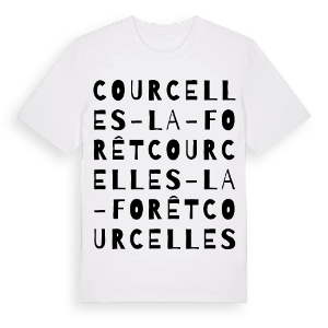 Courcelles-la-Forêt ordlek t-shirt – ekologisk bomull t-shirt från Pinshirt