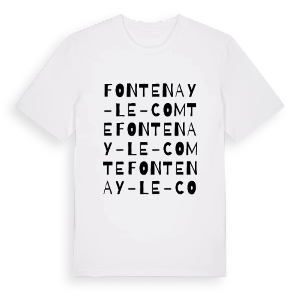 Fontenay-le-Comte ordlek t-shirt – ekologisk bomull t-shirt från Pinshirt