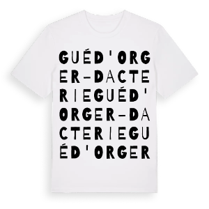 Gué d'Orger-Dacterie ordlek t-shirt – ekologisk bomull t-shirt från Pinshirt