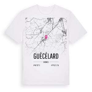 Guécélard karta t-shirt – ekologisk bomull t-shirt från Pinshirt