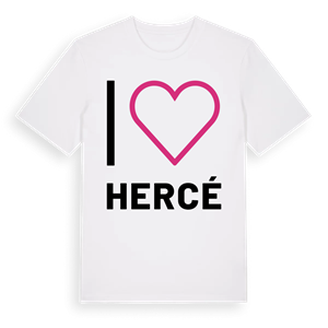 Jag älskar Hercé t-shirt stort tryck – ekologisk bomull t-shirt från Pinshirt