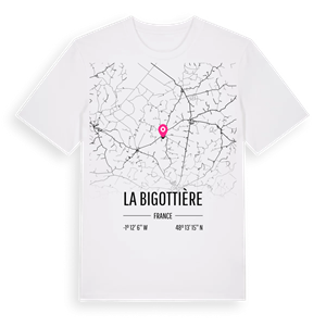 La Bigottière karta t-shirt – ekologisk bomull t-shirt från Pinshirt