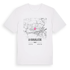 La Bugallière karta t-shirt – ekologisk bomull t-shirt från Pinshirt