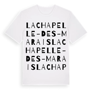 La Chapelle-des-Marais ordlek t-shirt – ekologisk bomull t-shirt från Pinshirt
