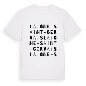 Laigné-Saint-Gervais ordlek t-shirt – ekologisk bomull t-shirt från Pinshirt