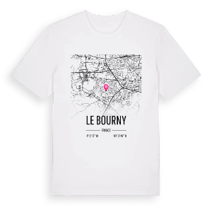 Le Bourny karta t-shirt – ekologisk bomull t-shirt från Pinshirt