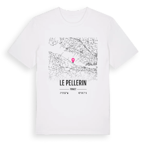 Le Pellerin karta t-shirt – ekologisk bomull t-shirt från Pinshirt