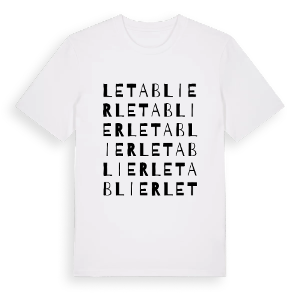 Le Tablier ordlek t-shirt – ekologisk bomull t-shirt från Pinshirt
