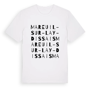 Mareuil-sur-Lay-Dissais ordlek t-shirt – ekologisk bomull t-shirt från Pinshirt