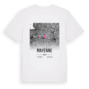 Mayenne karta t-shirt – ekologisk bomull t-shirt från Pinshirt