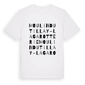 Moulin du Tillay-La Garotterie ordlek t-shirt – ekologisk bomull t-shirt från PinShirt