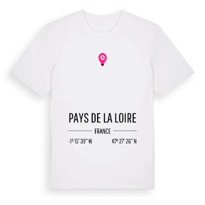 Pays de la Loire karta t-shirt – ekologisk bomull t-shirt från Pinshirt
