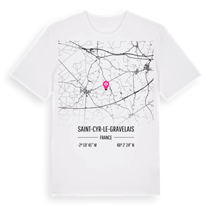 Saint-Cyr-le-Gravelais karta t-shirt – ekologisk bomull t-shirt från Pinshirt