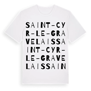 Saint-Cyr-le-Gravelais ordlek t-shirt – ekologisk bomull t-shirt från Pinshirt