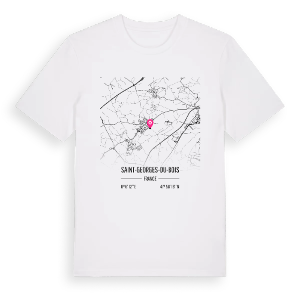Saint-Georges-du-Bois karta t-shirt – ekologisk bomull t-shirt från Pinshirt