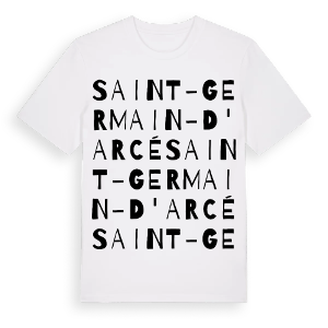 Saint-Germain-d'Arcé ordlek t-shirt – ekologisk bomull t-shirt från Pinshirt