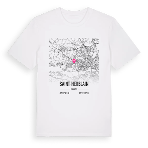Saint-Herblain karta t-shirt – ekologisk bomull t-shirt från Pinshirt