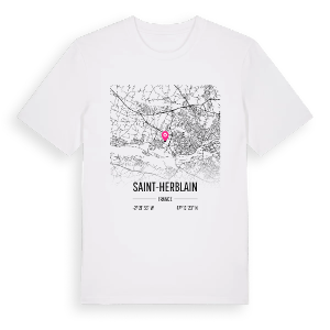 Saint-Herblain karta t-shirt – ekologisk bomull t-shirt från Pinshirt