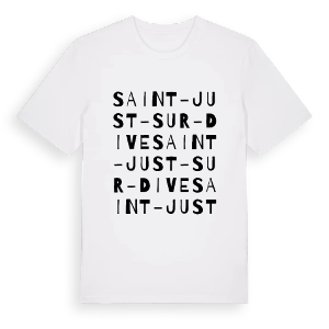 Saint-Just-sur-Dive ordlek t-shirt – ekologisk bomull t-shirt från Pinshirt