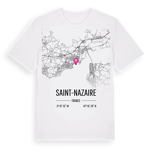 Saint-Nazaire karta t-shirt – ekologisk bomull t-shirt från Pinshirt