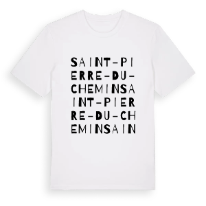 Saint-Pierre-du-Chemin ordlek t-shirt – ekologisk bomull t-shirt från Pinshirt