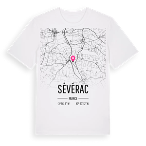 Sévérac karta t-shirt – ekologisk bomull t-shirt från Pinshirt