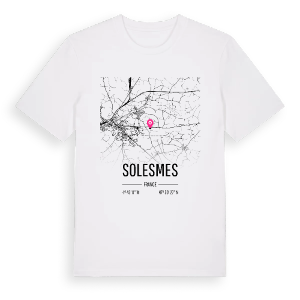 Solesmes karta t-shirt – ekologisk bomull t-shirt från Pinshirt