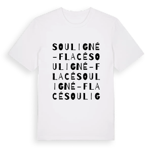 Souligné-Flacé ordlek t-shirt – ekologisk bomull t-shirt från Pinshirt