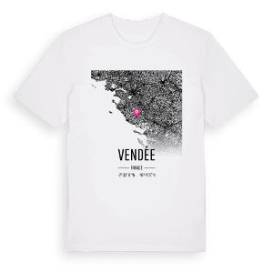 Vendée karta t-shirt – ekologisk bomull t-shirt från Pinshirt