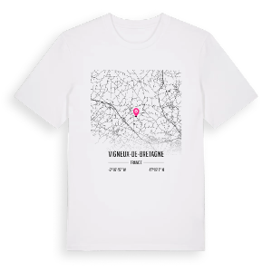 Vigneux-de-Bretagne karta t-shirt – ekologisk bomull t-shirt från Pinshirt