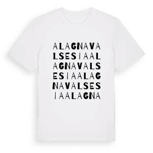 Alagna Valsesia ordlek t-shirt – ekologisk bomull t-shirt från Pinshirt