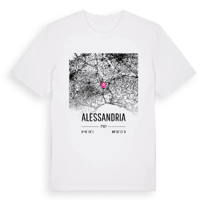 Alessandria karta t-shirt – ekologisk bomull t-shirt från Pinshirt