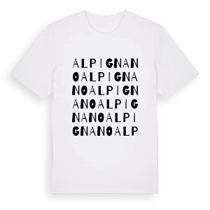 Alpignano ordlek t-shirt – ekologisk bomull t-shirt från Pinshirt