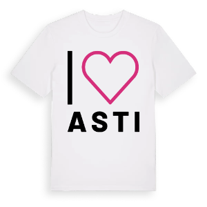 Jag älskar Asti t-shirt stort tryck – ekologisk bomull t-shirt från Pinshirt