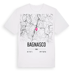 Bagnasco karta t-shirt – ekologisk bomull t-shirt från Pinshirt