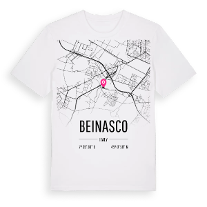 Beinasco karta t-shirt – ekologisk bomull t-shirt från Pinshirt