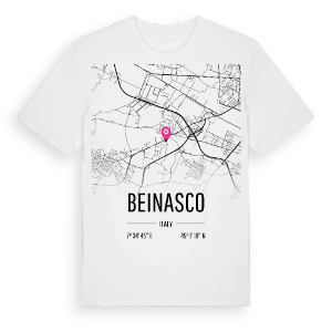 Beinasco karta t-shirt – ekologisk bomull t-shirt från Pinshirt