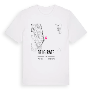 Belgirate karta t-shirt – ekologisk bomull t-shirt från Pinshirt