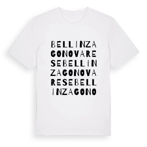 Bellinzago Novarese ordlek t-shirt – ekologisk bomull t-shirt från Pinshirt