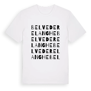 Belvedere Langhe ordlek t-shirt – ekologisk bomull t-shirt från Pinshirt
