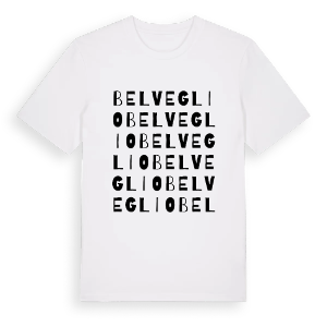 Belveglio ordlek t-shirt – ekologisk bomull t-shirt från Pinshirt