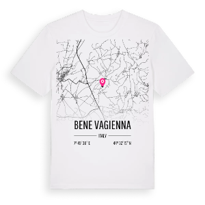 Bene Vagienna karta t-shirt – ekologisk bomull t-shirt från Pinshirt