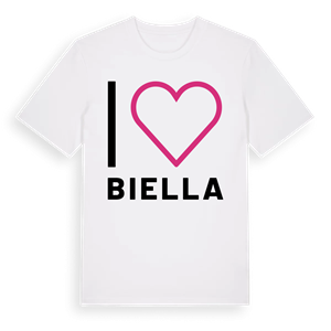 Jag älskar Biella t-shirt stort tryck – ekologisk bomull t-shirt från Pinshirt